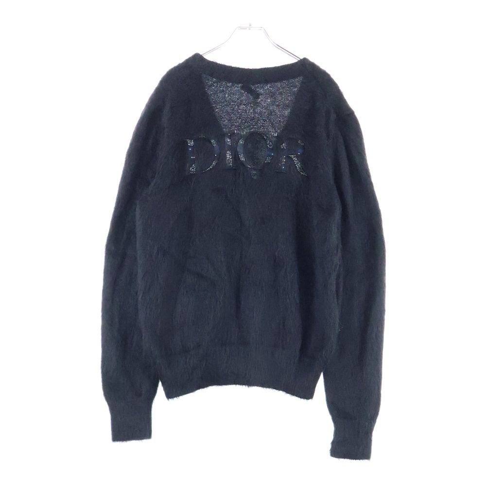 DIOR ディオール 21AW ×Peter Doig Cardigan ピーター ドイグ バックロゴ刺繍 モヘヤ ナイロン ウール ニット カーディガン ブラック 143M233AT295