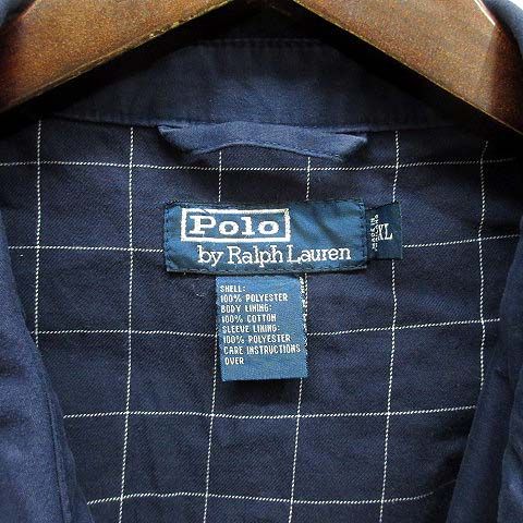 【美品】ポロラルフローレン 2way ジップアップ ブルゾン ネイビー XL相当 POLO RALPH LAUREN ポロ ラルフローレン ジャケット メンズ バイ