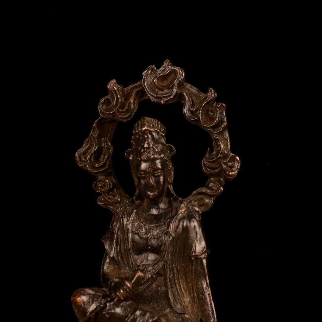 銅製 仏像 自在持経観音仏像 家内供養 装飾品 工芸品 置物 - メルカリ