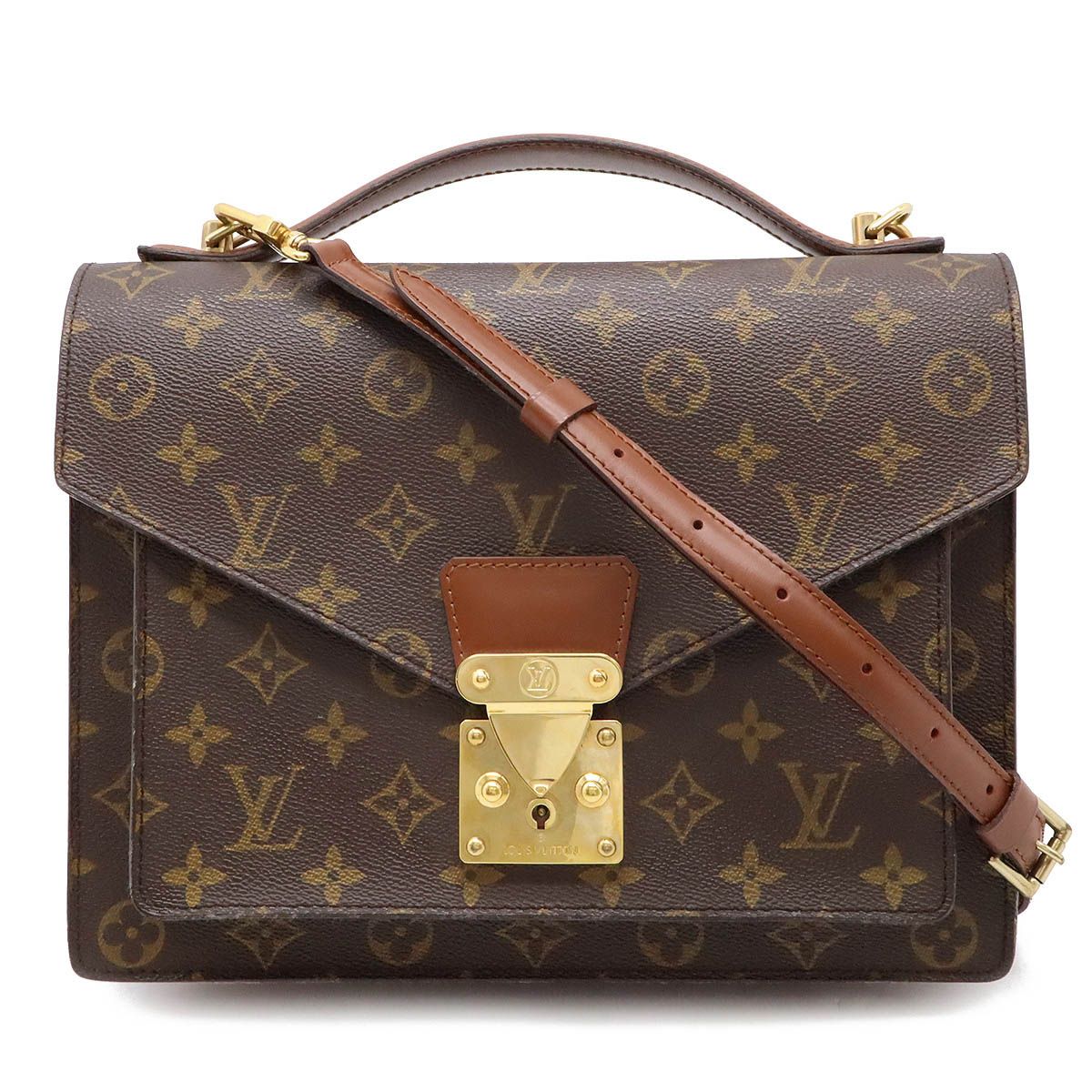 LOUIS VUITTON ルイ ヴィトン モノグラム モンソー28 セカンドバッグ ハンドバッグ ビジネスバッグ 2WAY ショルダーバッグ M51185