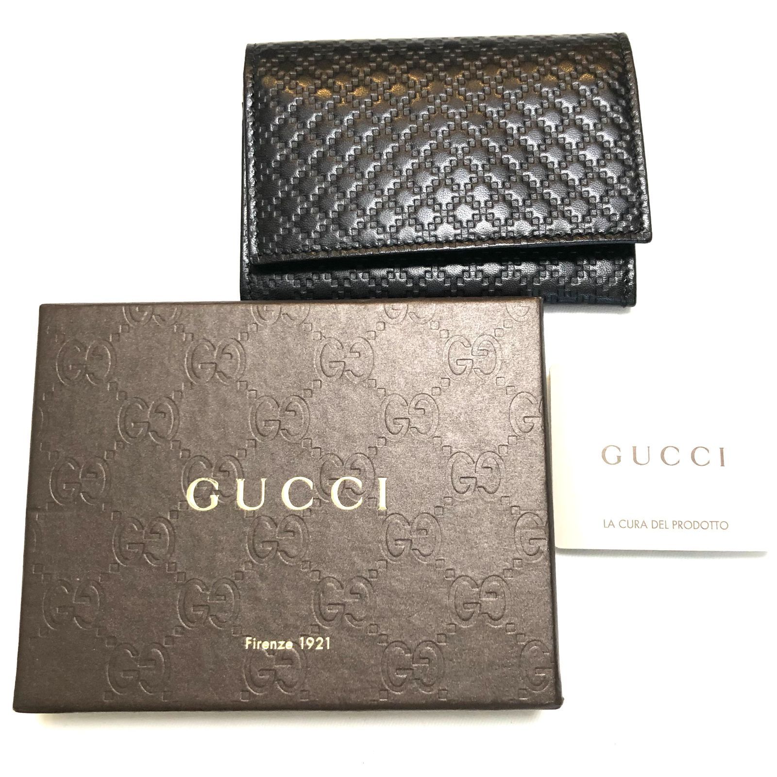 GUCCI ディアマンテ　名刺入れ ⭐美品⭐Gucci ディアマンテ レザー 名刺入れ カードケース