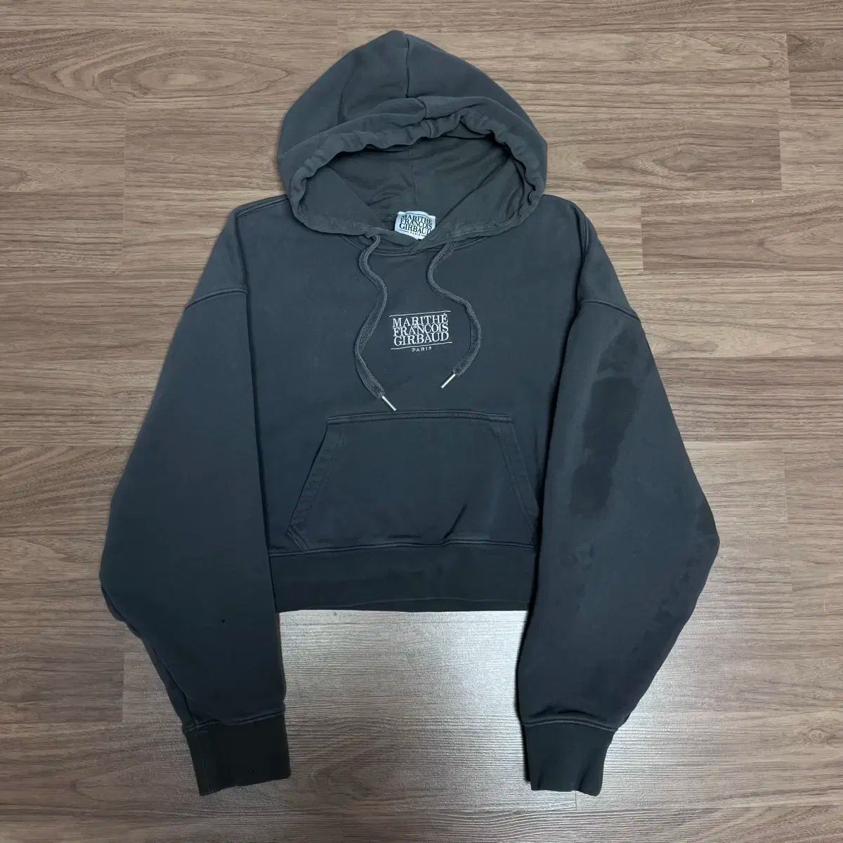 MARITHE FRANCOIS GIRBAUD グレー クロップドパーカー M マリテ