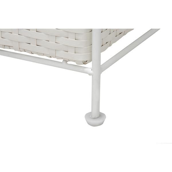 ランドリー チェスト アイアンランドリー 26センチ幅4段上かご付 水濡れに強いポリエチレン製 ホワイト色