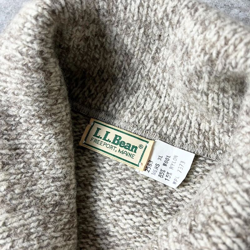 80s LLBean ショールカラー ウール ニット セーター XL / 80年代 