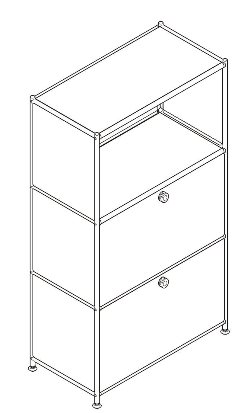 フラップドア付き多目的メタルシェルフ -