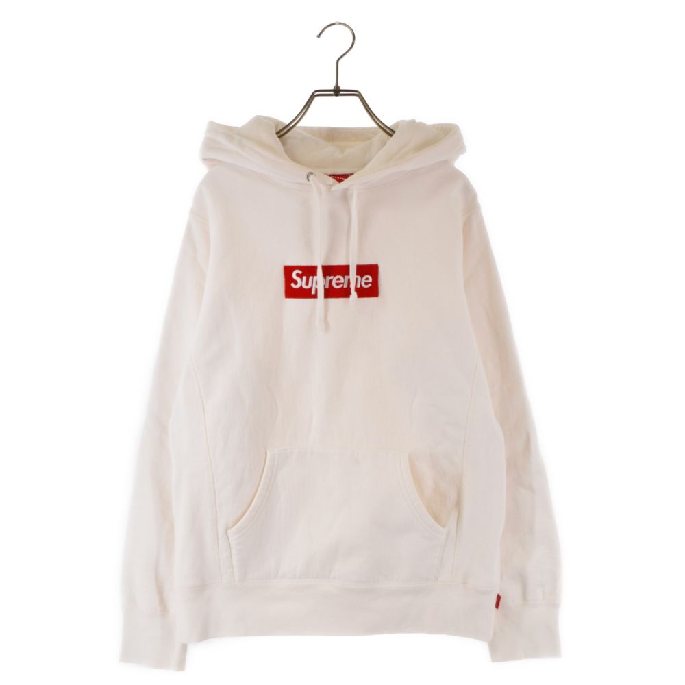 SUPREME (シュプリーム) 16AW Box Logo Hooded Sweatshirt ボックスロゴフーデッドスウェットシャツ  プルオーバーパーカー ホワイト