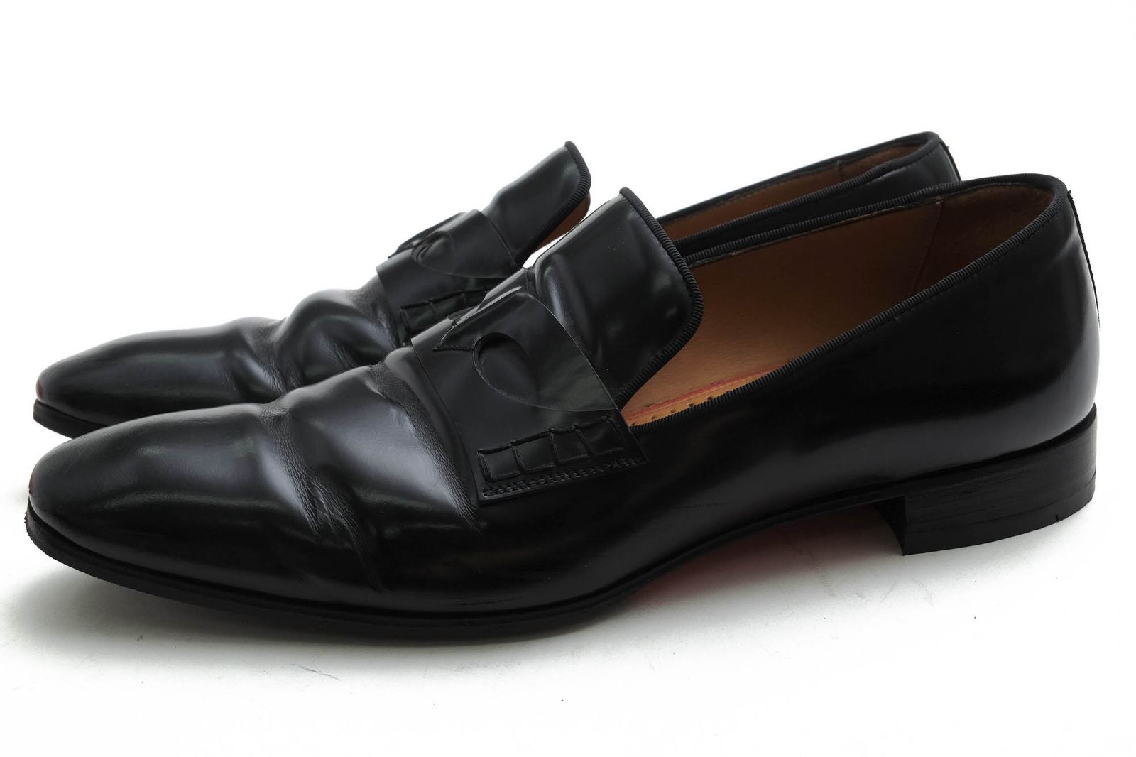 クリスチャン ルブタン Christian Louboutin スリッポン シューズ 靴 メンズ 男性 男性用 エナメル パテント レザー 革 本革 ブラック 黒 MAGICIEN オペラシューズ