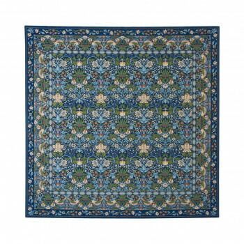 川島織物セルコン Morris Design Studio イチゴドロボウ ラグ 約200×200cm KF1709 B ブルー