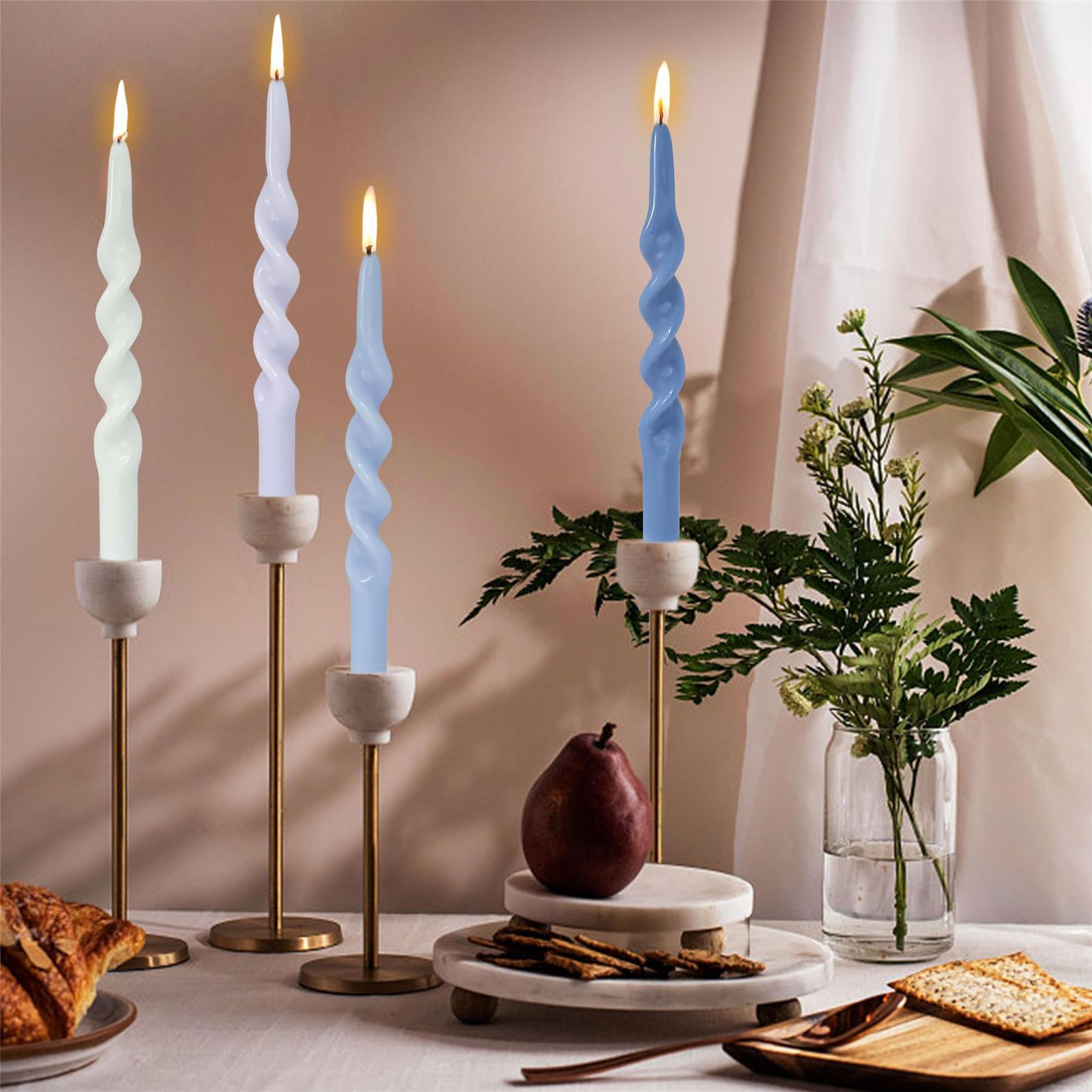 スパイラルキャンドル 3色セット プレーン/ベージュ/ラテ ソイ  