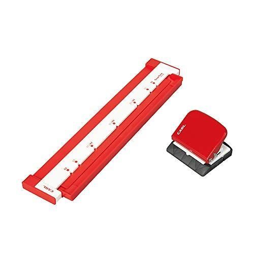カール事務器 CARL ルーズリーフパンチ ゲージパンチ A4|B5対応 5枚 レッド 日本メーカー GP-2630-R