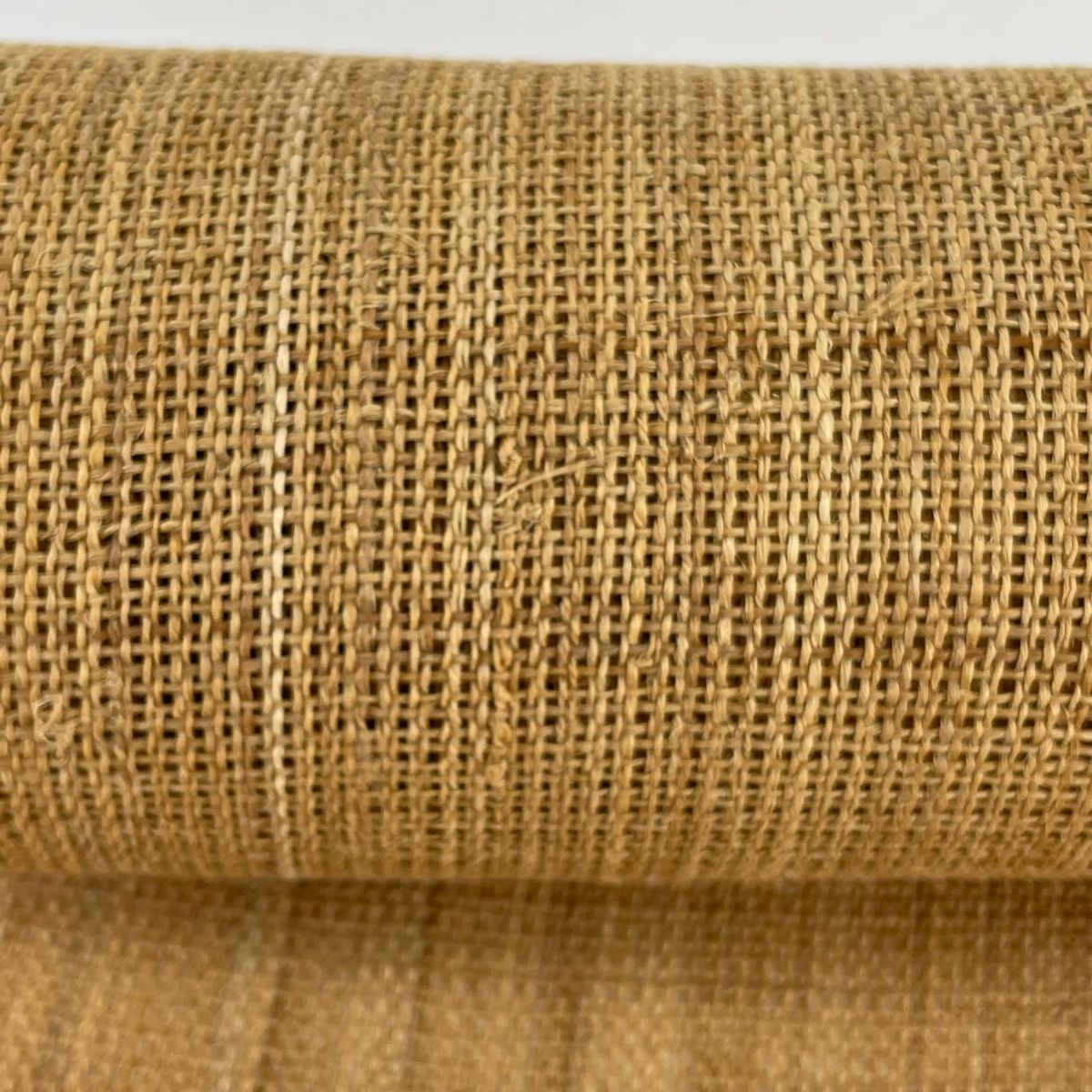 反物 逸品 帯反物 カジュアル 古代布 しな布 薄茶色 科 【中古  