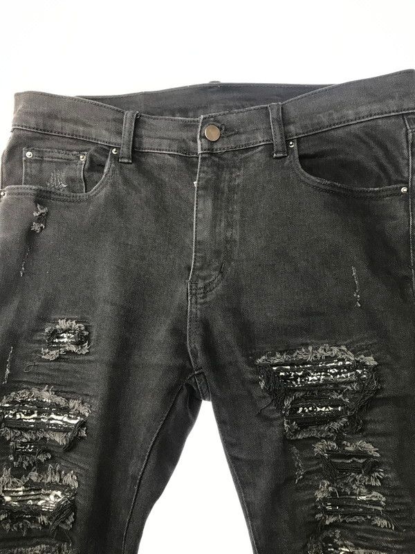 mnml] X165 Paisley Stretch Denim Black mnml X165 PAISLEY STRETCH