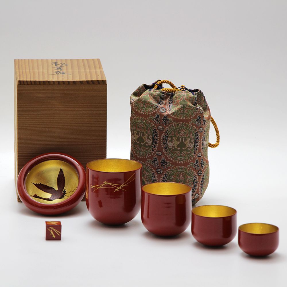 昭和レトロ 盃 杯 3段盃 祝い盃 漆器 酒器 金華山 松竹梅 3杯セット 漆芸 組盃 会津漆器 三つ組盃 酒器 和食器 朱 盃 お屠蘇 会津塗り