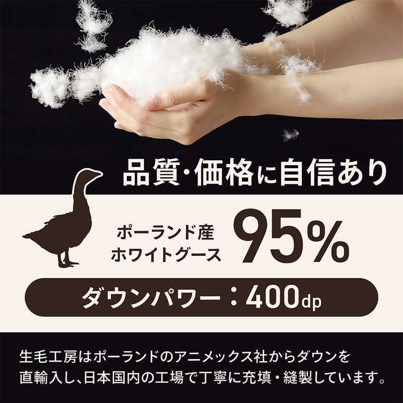 新品 未開封 】 生毛工房 肌掛け羽毛布団「生毛ふとん」 PR310-B2 