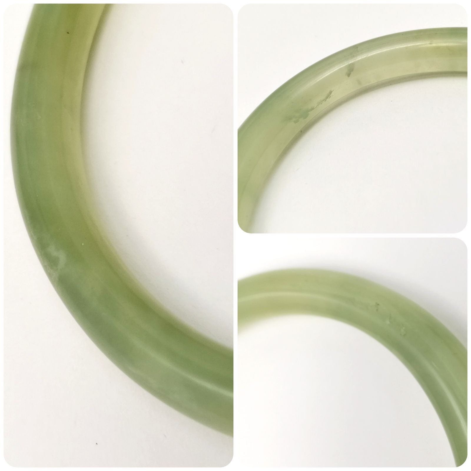 翡翠 バングル 若緑 天然石 箱あり 美品 管理番号KKVKO732