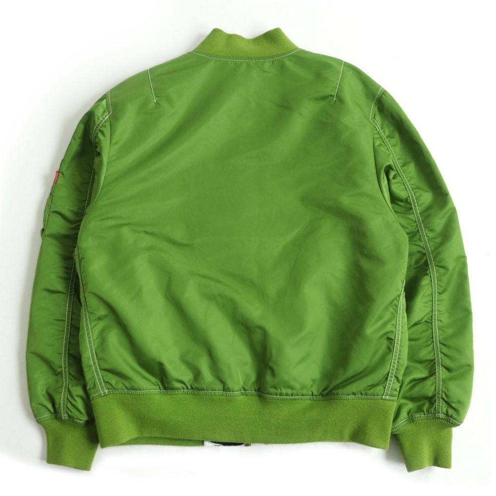 【ドンドン見直し】美品□17SS シュプリーム Contrast Stitch Reversible MA-1 Jacket リバーシブル ボンバージャケット 緑 S メンズ