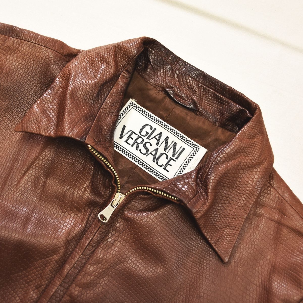 Gianni Versace レザージャケット ブルゾン 80s 90s 希少】 80s 90s ヴィンテージ イタリア製 GIANNI VERSACE ジャンニ