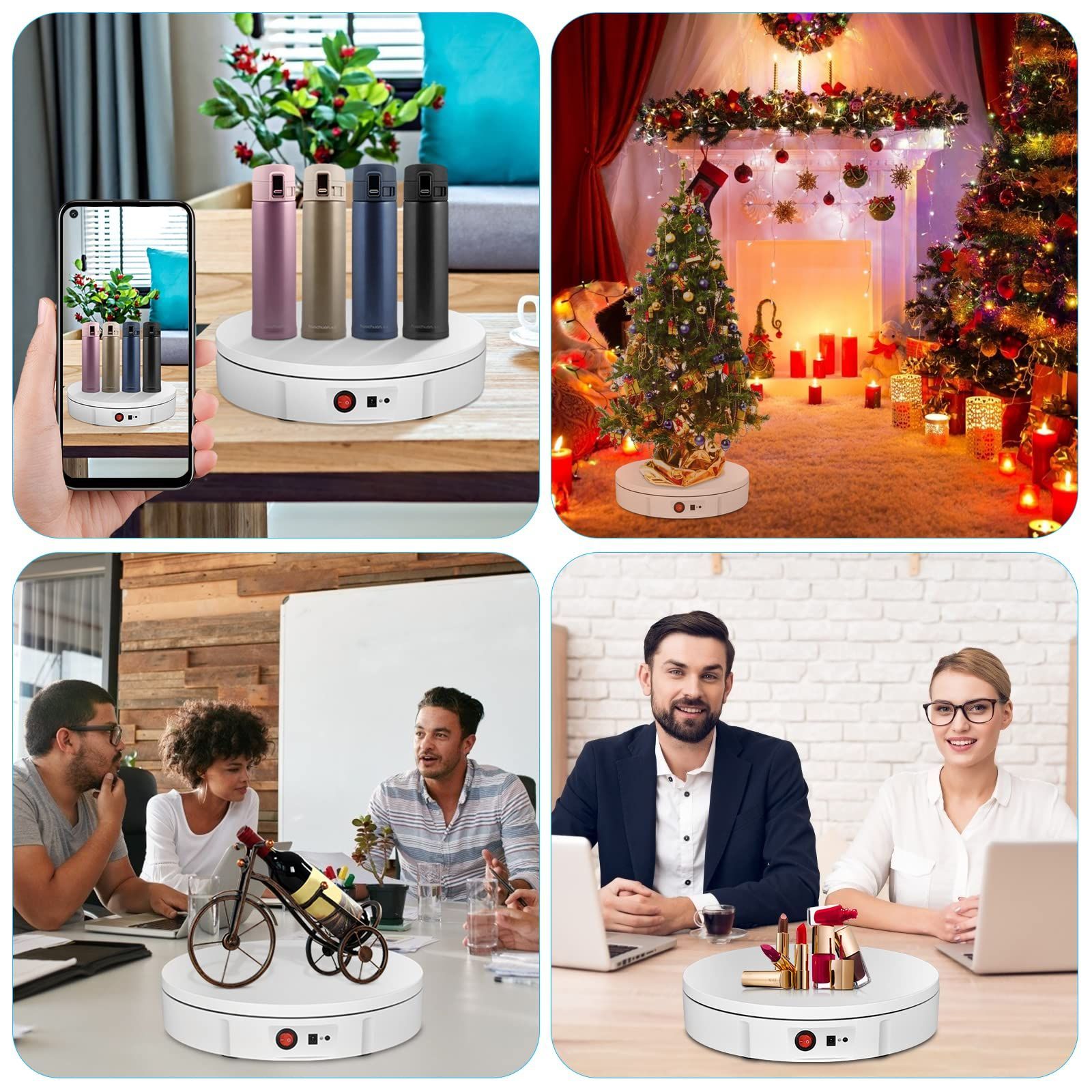 ご来店を待ちます! 商品展示用 100-110v電圧 ターンテーブル電動 衣類 回転台電動 ターンテーブル モデル展示用 電動回転台 SMAUTOP 展示会用 S 【 大人気】