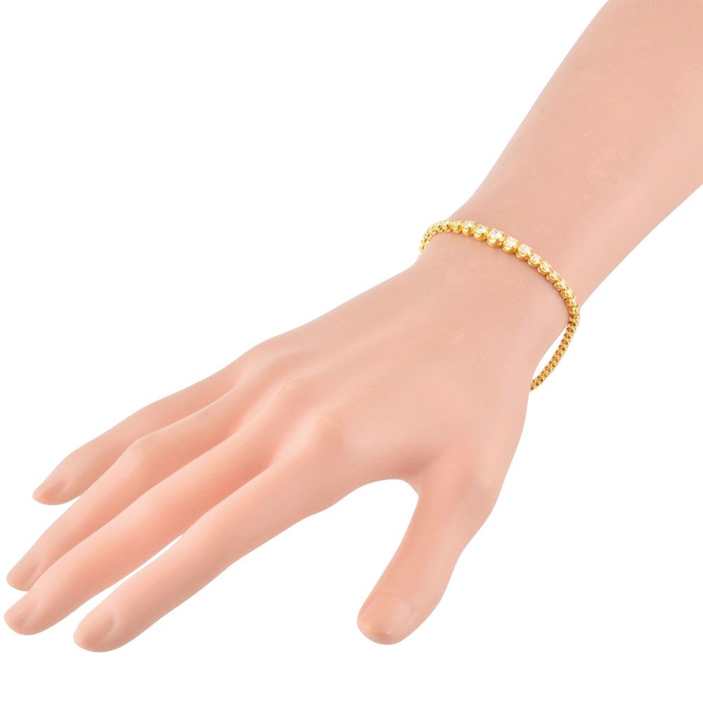 テニス ブレスレット ダイヤモンド 2.00ct K18YG 9.0g 17cm