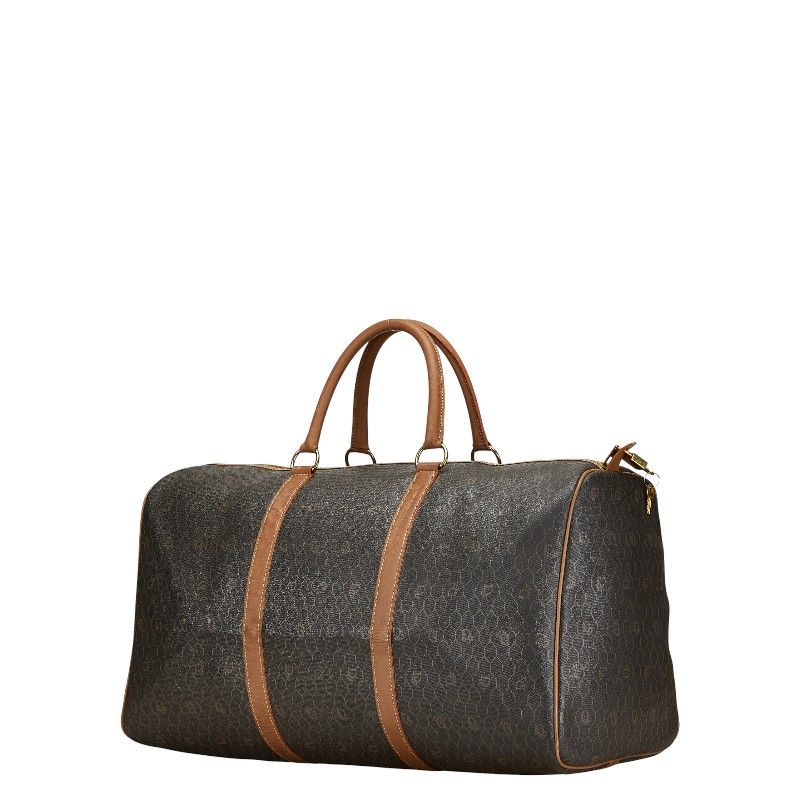 ディオール ハニカム ボストンバッグ トラベルバッグ ブラック ブラウン PVC レザー レディース Dior 1-0232902