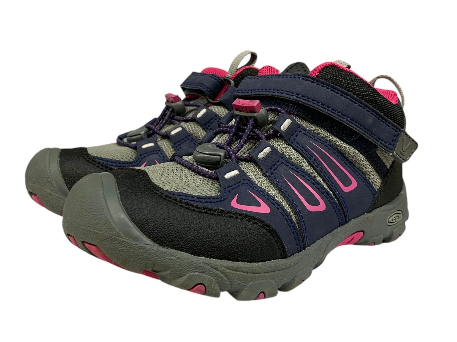 KEEN (キーン) トレッキングシューズ  登山靴 ジュニア ローカット スニーカー 101513 RCN010817 19.5cm US13 グレー ネイビー ブラック ピンク キッズ/025