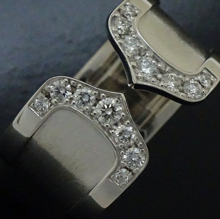 カルティエ Cartier C2リング k18WG ダイヤモンド 49号（9号） CARTIER カルティエ C2 リング 指輪 ダイヤモンド #49 9号 K18WG