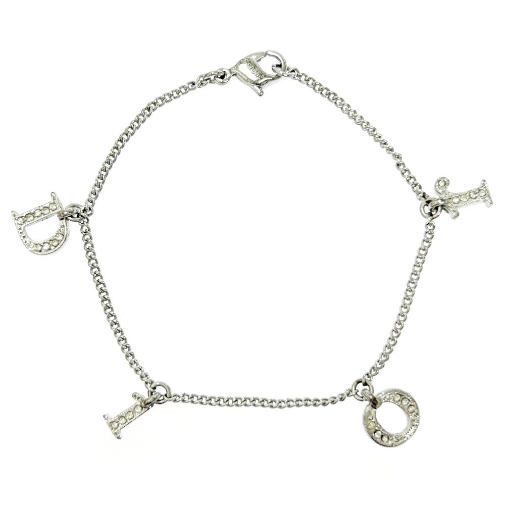 中古】Christian Dior クリスチャンディオール メタル ラインストーン