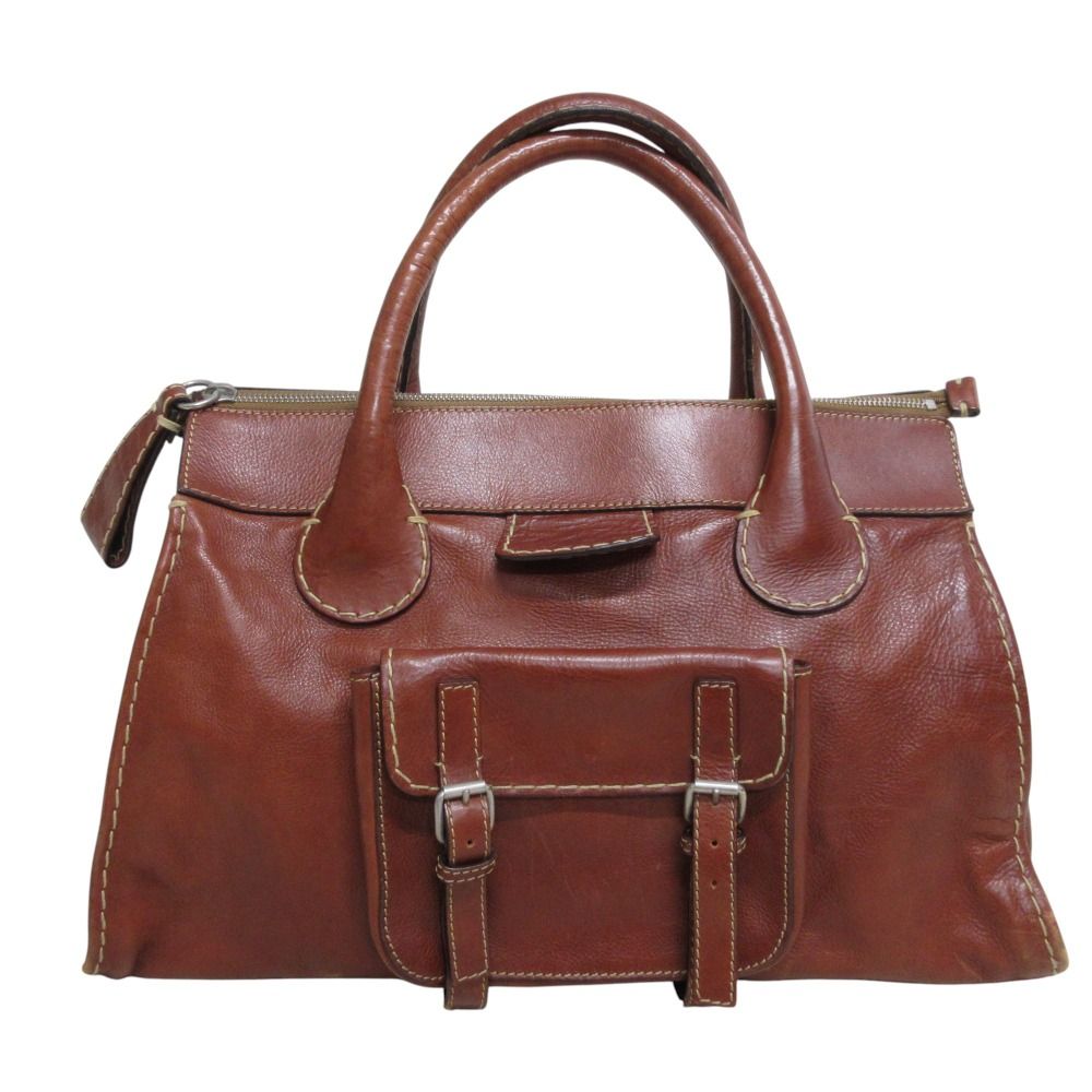 【良品】Chloe(クロエ)エディス Edith トートバッグ ハンド レザー 良品 Chloe クロエ EDITH エディス レザー ラージ トートバッグ