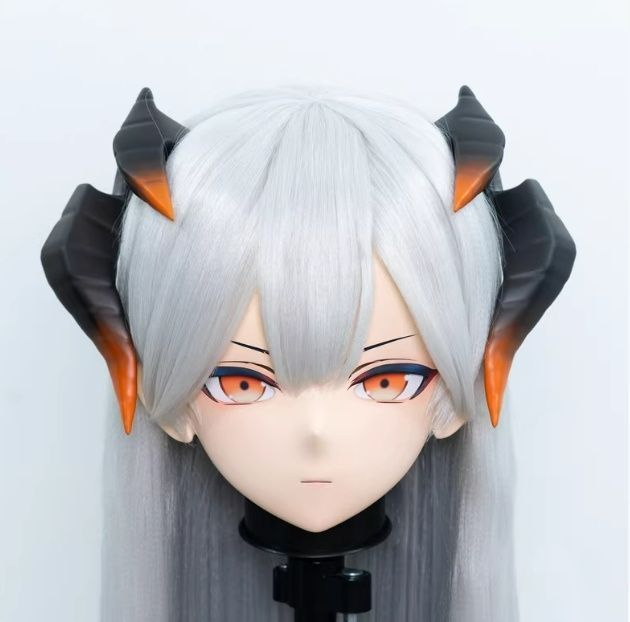 全頭マスク カツラ付き ロック付き NO.425 ドール ヘッドロリータ人形 コスプレ 変身 仮装 着ぐるみ kigurumi 二次元