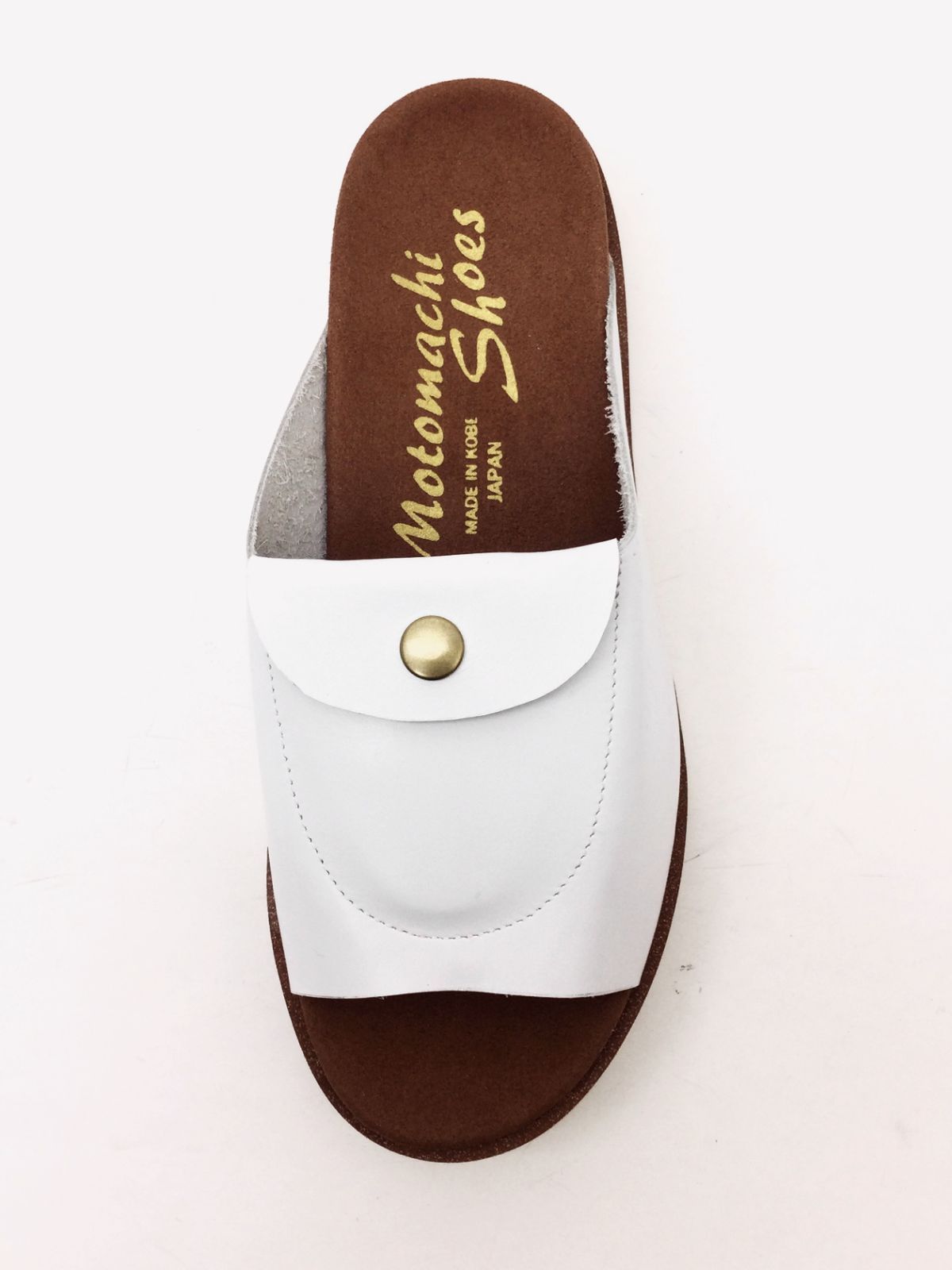 モトマチシューズ ポケットサンダル レディースサンダル WHITEスムース WHITEソール Motomachi Shoes