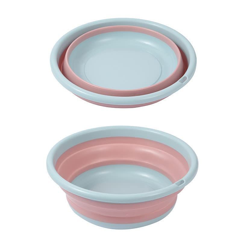 新着商品 ソフト湯おけ 折りたためる ピンク ブルー バス 洗濯 掃除 足湯 洗い桶 S 折りたたみ式 たらい バケツ 洗面器 折りたたみ