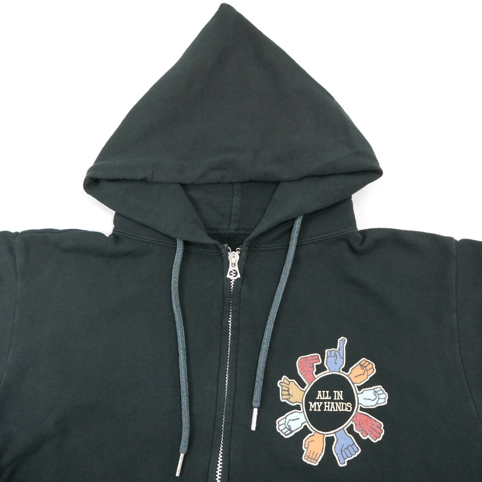 THREE FACE スリーフェイス SWEAT ZIP UP PARKA ヴィンテージ加工 長袖 ロゴ プリント ダブルジップ パーカー 村上淳  ムラジュン BLACK S - メルカリ