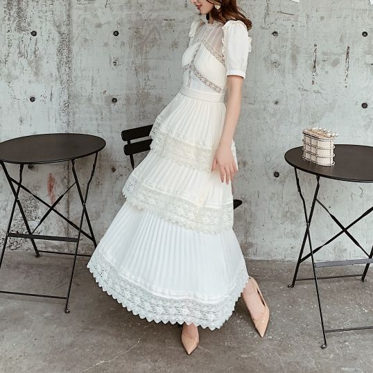 シアー ティアード ワンピース レース 結婚式 パーティー ロング シアー ティアード ワンピース レース 結婚式 パーティー ロング