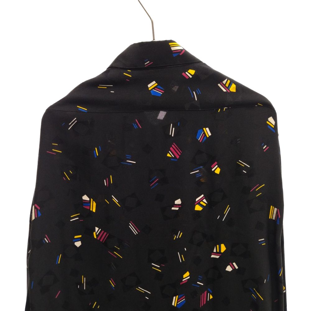 SAINT LAURENT　黒 シルク100% ドレスシャツ サイズ38 SAINT LAURENT PARIS (サンローランパリ) 21SS 総柄デザイン