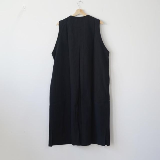 pub ピューブ コットンリネンウェーブ ワンピース ブラック ワンピース ノースリーブ シンプル ナチュラル DECORATOM_COM_BR