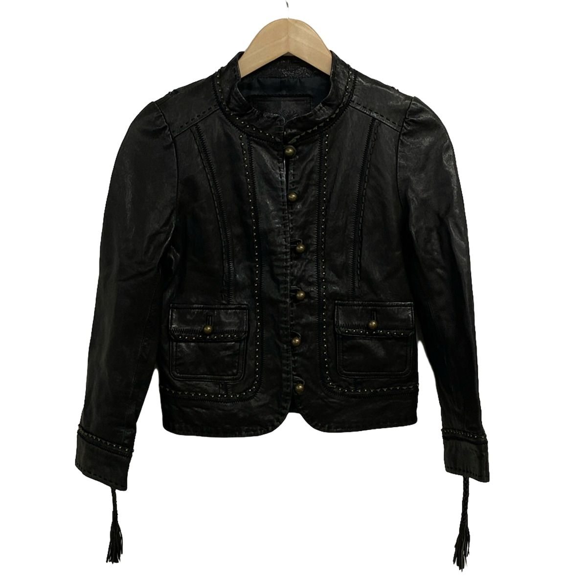 グレースコンチネンタル　ラムレザージャケット　ブラック 38 Mサイズ グレースコンチネンタル ラムレザージャケット ブラック 38 Mサイズ