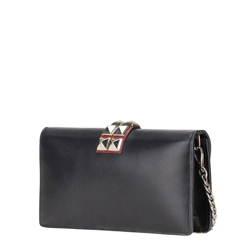 希少・極美品 PRADA チェーンウォレット ケース スカル スタッズ 黒 PRADA チェーンウォレット コインケース スカル スタッズ 黒希少・極美