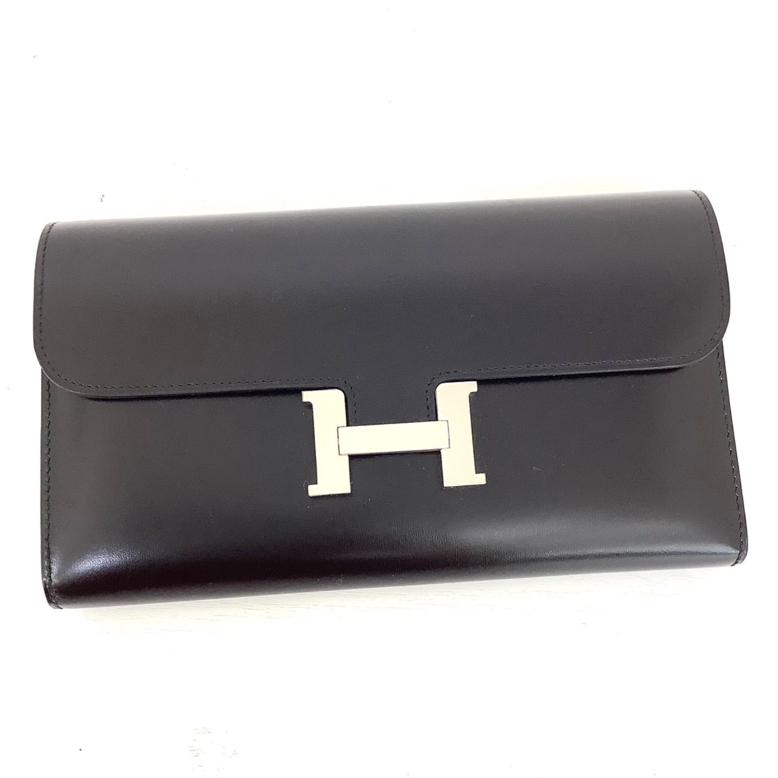 エルメス　黒財布　刻印C HERMES エルメス 長財布 コンスタンスロング ブラック/シルバー