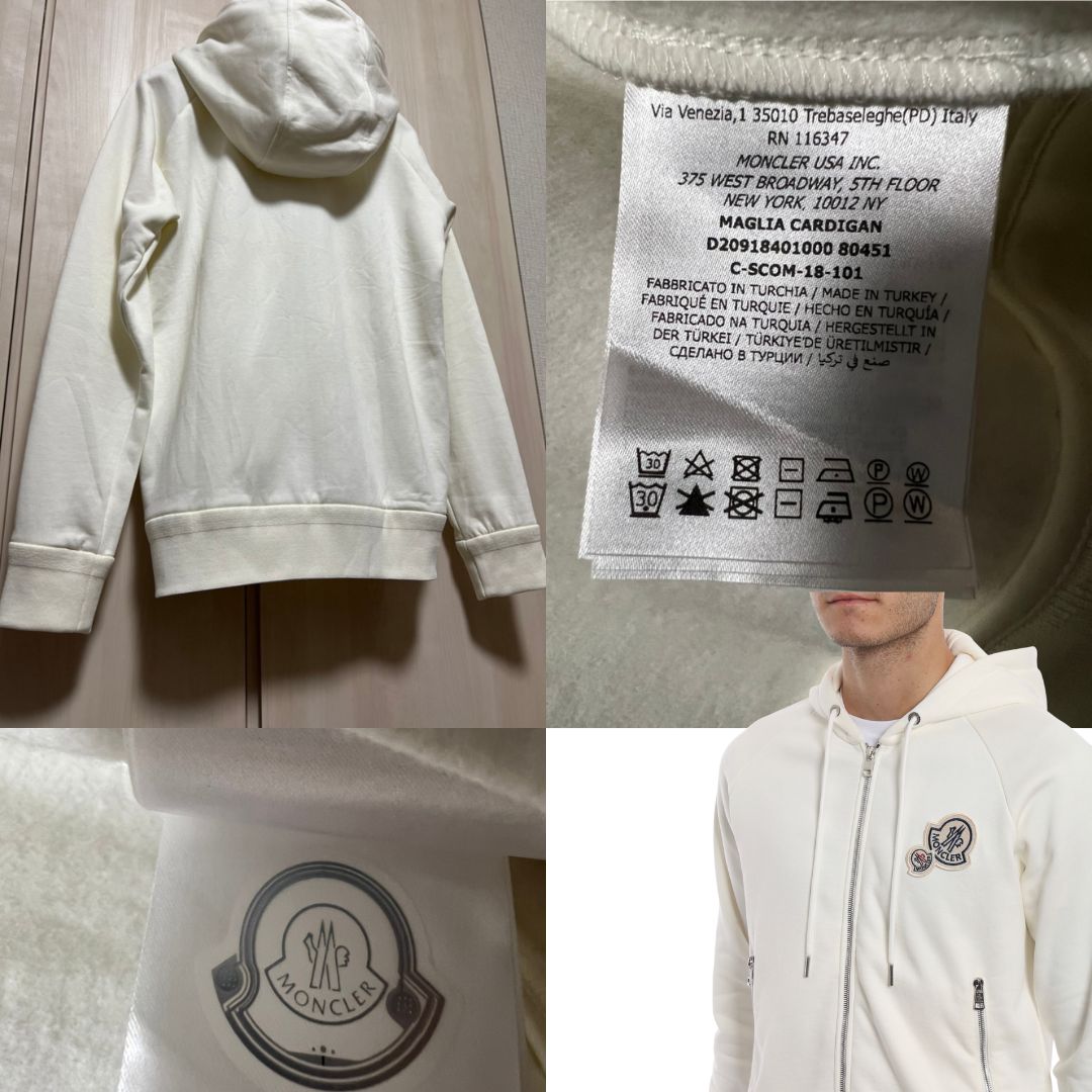 新品未使用タグ付き☆MONCLER ダブルワッペンロゴ パーカー L