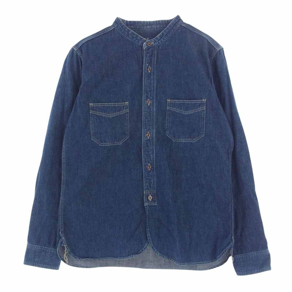 STUDIO D'ARTISAN ステュディオダルチザン 長袖シャツ SP-038 40th Heritage Denim Shirts ヘリテージ  バンドカラー デニム シャツ インディゴブルー系 38【中古】 - メルカリ