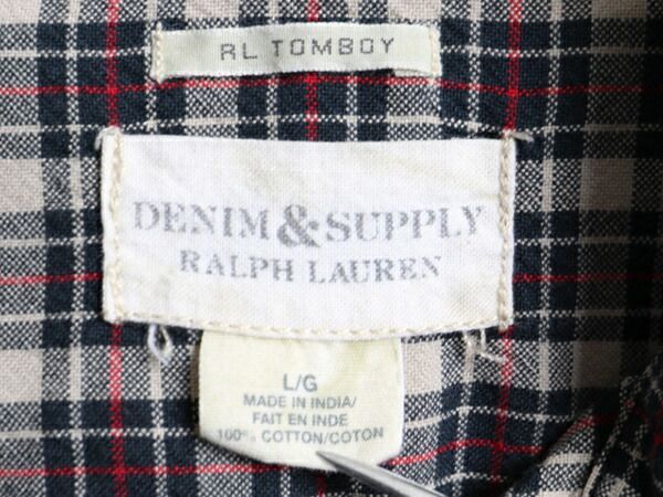 □ DENIM&SUPPLY ラルフローレン チェック 長袖 シャツ ( レディ