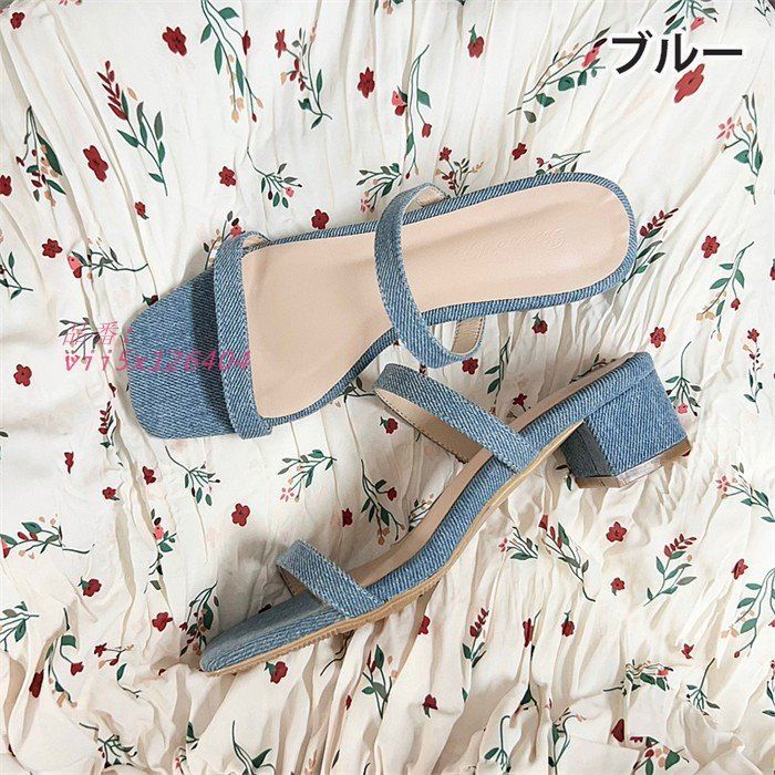 サンダル レディース ミュール ローヒール 太ヒール スクエアトゥパーティー ブルー ブラック ホワイト ベージュ ワインレッド オフィス グリーン vii5x126404 KIN-KAAI_COM