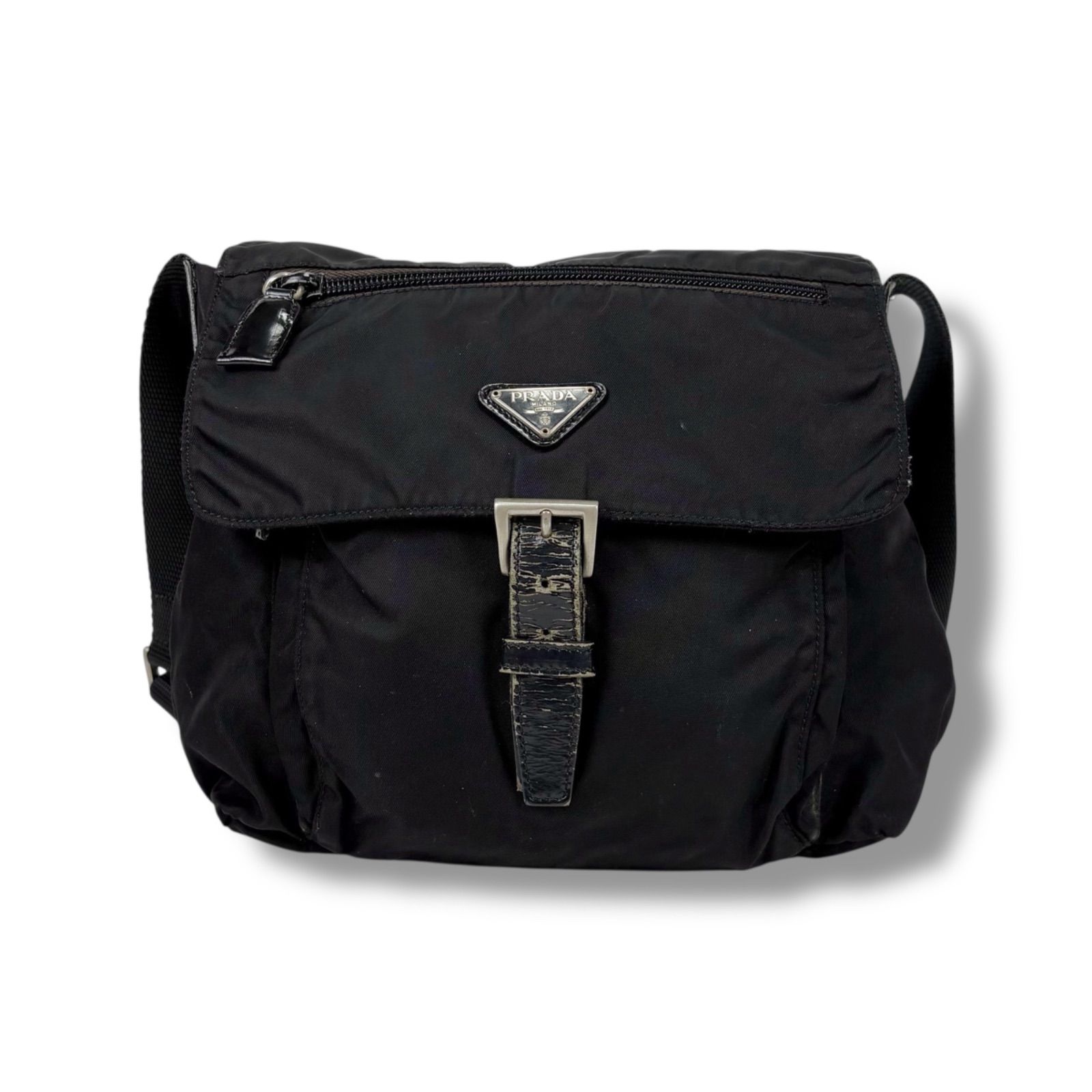 【ヴィンテージ】Rank:B☆PRADA BLACK 三角ロゴ クロスバッグ 楽天市場】【10%OFF】 プラダ ボディバッグ 三角ロゴ テスート