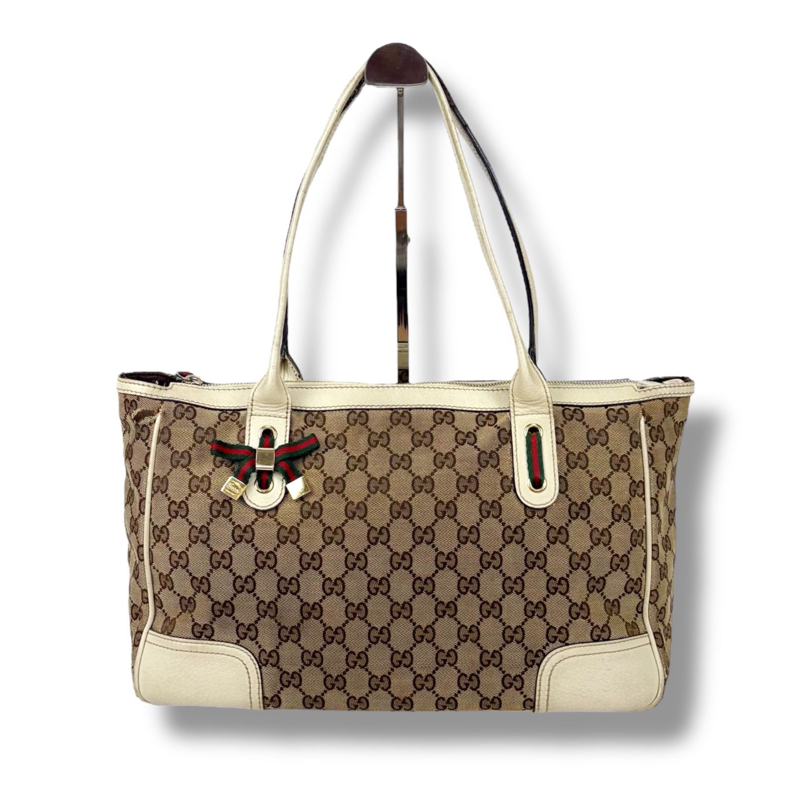 グッチ GUCCI トートバッグ シェリーライン GGキャンバス ブラウン