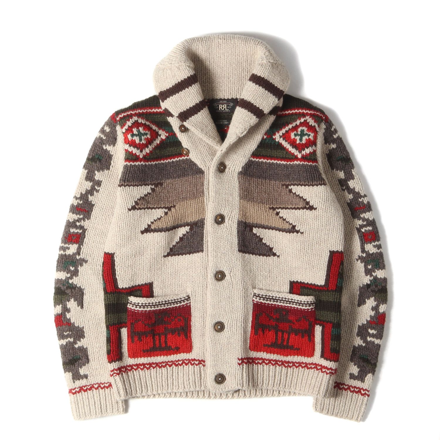美品 RRL カーディガン サイズ:S トーテムポール ショールカラー 