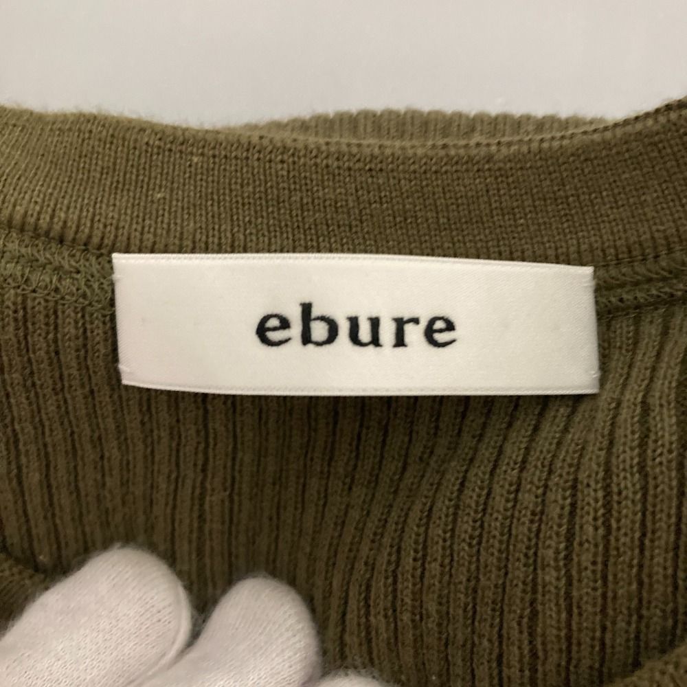 ebure - 美品 23SS ebure エブール 半袖 コットンリブニット カットソー カーキ レディース 古着 中古 USED 美品 23SS ebure エブール 半袖 コットンリブニット カットソー