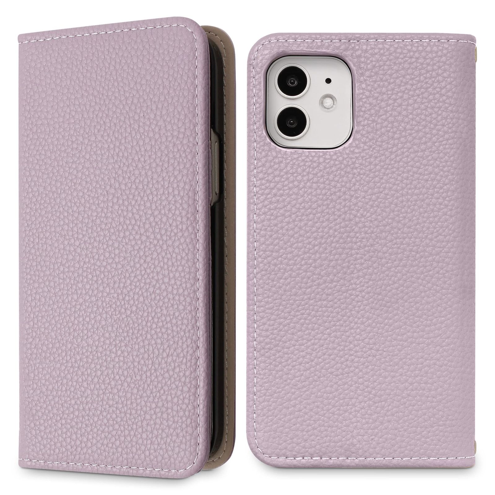 ベルトなし 手帳型 両機種対応 ダスティライラック ケース ケース Pro iPhone12 iPhone12 MINTY