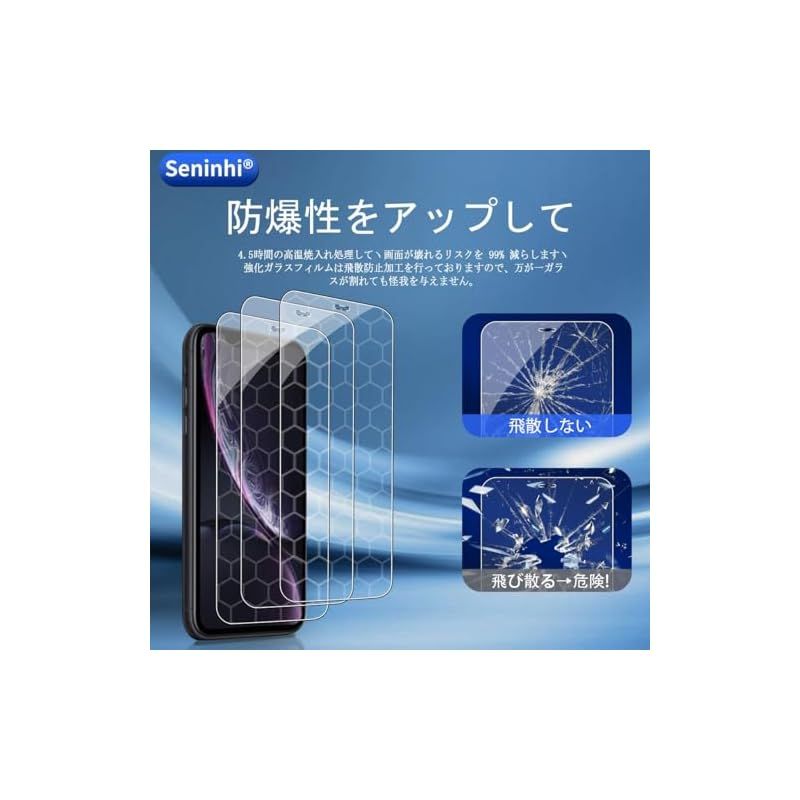対応 iPhone XR ガラスフイルム 用の ガイド枠付き【 apple