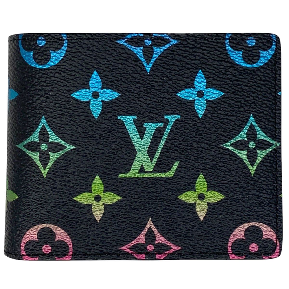 ルイ ヴィトン Louis Vuitton ポルトフォイユ スレンダー 札入れ グラデーション レインボー 二つ折り財布 モノグラム ノワール ブラック M13909 メンズ