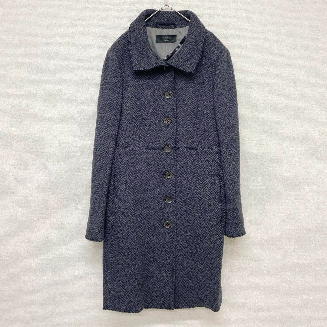 MaxMara WEEKEND ロングコート ヘリンボーン XL相当 MaxMara WEEKEND マックスマーラ ウィークエンド ヘリンボーン柄